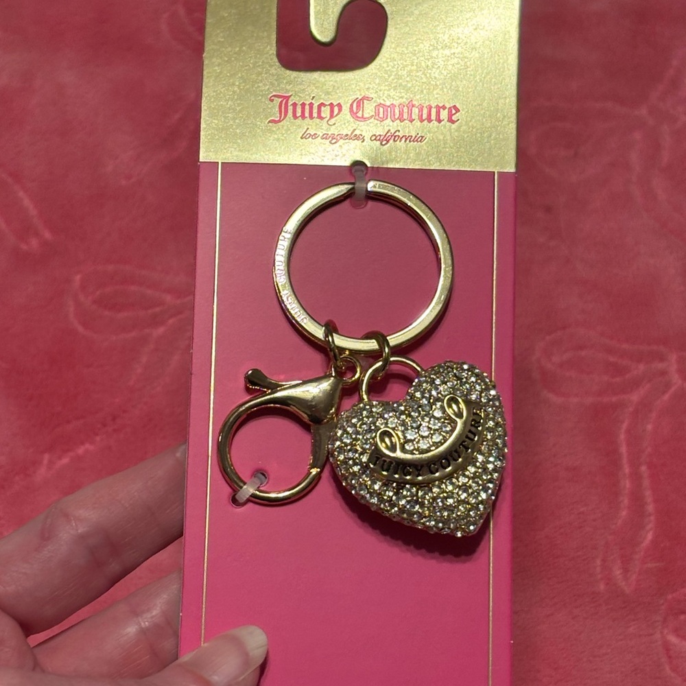 Juicy Couture Sparkling Gold Heart Key Holder/Bag Charm